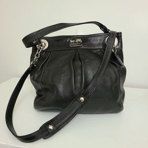 Black coach purse with silver details